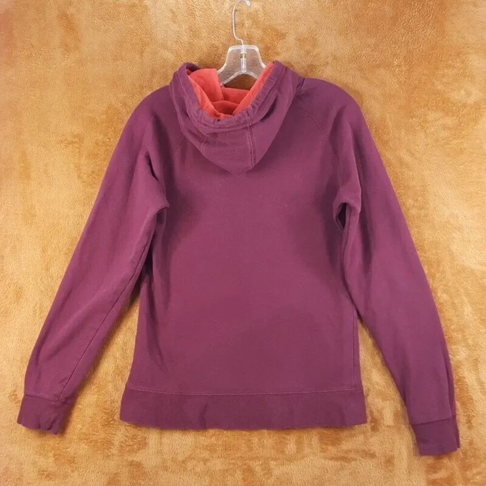 THE NORTH FACE Womens Hoodie Medium Maroon Pullover Graphic Logo HALF DOME